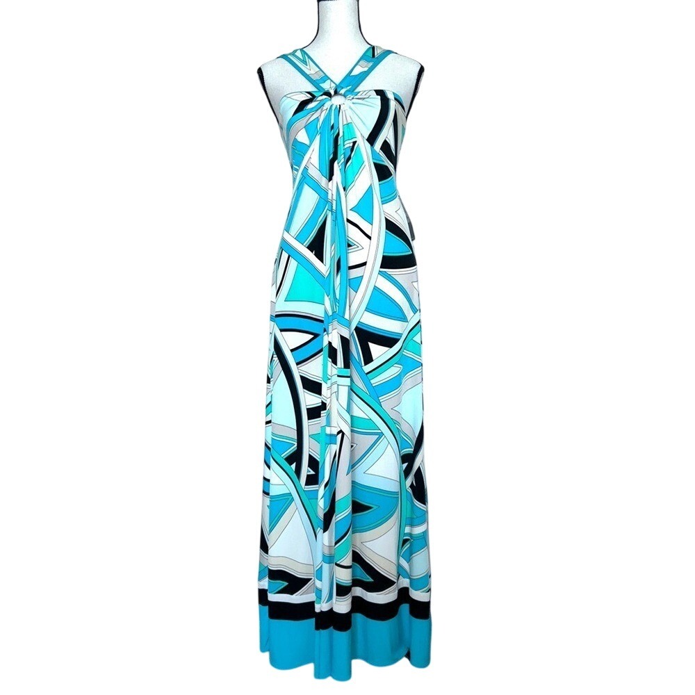 NWT‎ NY&C beautiful Maxi turquoise flowy wide strap dress